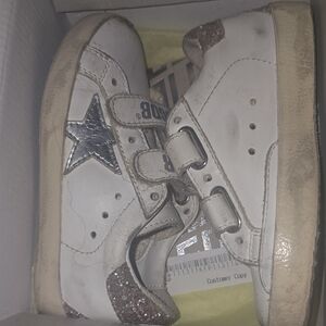 Golden Goose Kids White Sneakers with Silver Star